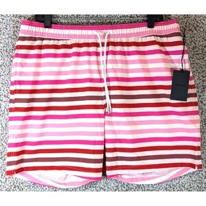 Bonobos‎ Swim Trunks Men's Large Zinc Oxide Belfield Stripe NWT